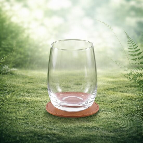 Apaļš glāžu paliktnis no mākslīgās ādas (PU)